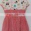 cute baby girls white and red grid and colorful printed dress for summer