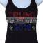 OEM Wholesale Comfortable rhinestone womens 95% cotton 5% spandex tank top