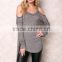 Custom Made Brand Women Halter Cold Shoulder Sexy Sweaters For Party Charcoal Long loose Tops