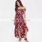 Scarlet 2017 irregular hem and off-shoulder chiffon ladies long dress
