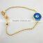 Gold Chain Evil Eye Bracelet Round Blue Turkish Lucky Eye Bracelet