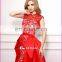 NN07 2015 Latest Real Sample Unique Detachable Red Lace Train Prom Dress