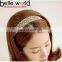 Chinese Handmade Fancy Wedding Pearl Rhinestone Wide Lace Headband for Women