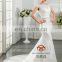 2017 Boat Neck Trumpet Floor Length Lace wedding dress and wedding dress mermaid