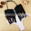 Women Padded Push Up Bikini Set Tassel Fringe Bandage Swimwear Bathing Beachwear