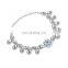 Retro Luxury Beach Foot Decorative Blue Rhinestone Flower Ankle Bracelet Anklet