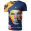 2017 Custom 3D Printing Human Head Dry Fit Cotton Custom T-shirt for Men