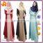 Custom fashion Design Muslim Women Kaftan Abaya Islamic Dress O-Neck Long Sleeve Chiffon Floor Length Dress
