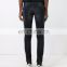 Black cotton blended skinny jeans concealed front opening fade effect general length design for men's trousers
