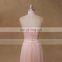 Front split peach chiffon bridesmaid dress