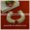 New design hot sale pearl sew on beaded neck design appliques for wedding dress