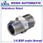 High quality quick coupler 1/4 male thread outside the wire pass-through SUS304 stainless steel butt weld steel pipe fittings