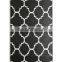 100% pp Woven Rug Black and White