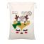 50*70cm Large Canvas Santa Sack Color Elk Organic Heavy Canvas Christmas Gift Bags Drawstring Bag