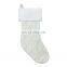 wholesale decorative knit white with mouth of faux rabbit fur christmas socking for christmas