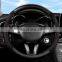Carbon fiber embroidery logo black steering wheel cover