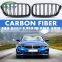 1 Pair Carbon Black Dual Line Grill Kidney Grille For BMW 3 Series F30 F31 2012 2013 2014 2015 2016 2017 2018 Racing Grills