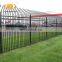 Decorative black coated single top curved spear steel fencing designs wrought iron fences for houses