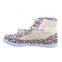 ankle high leopard high top canvas shoes