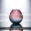 Decorative Modern Transparent Handmade Blue And Pink Color Pattern Glass Vase For Home Decoration