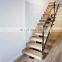 Wooden stair treads straight modern staircase escalera for Villa