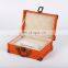 Vintage MDF wooden keychain perfume suitcase gift box PU leather with lock