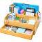 Multifunctional Bamboo Wood Desk Organizer with Drawer Desktop File Organizer with Pen Holder Wood Desk Organizers