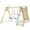 Children Wood Tree House Swing Slide with Climbing Wall Manufacturer Supply Kids Wooden Playground Outdoor Game for Sale