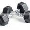 Cross Fitness Gym Basic Equipment Rubber Coated Hex Dumbbell