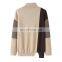 New Style Loose Women's 100% Cashmere Turtleneck Pullover Casual Fashion Winter Sweater with Color Blocking Pattern