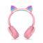 Новые милые ушки кота, Bluetooth-беспроводные наушники CT-950, складные, цветные наушники в форме ушей кота