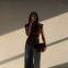 New women's clothing: Fashionable style, asymmetrical pleated decoration on the shoulder, sleeveless top