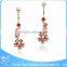 BR01784 China supplier hot jewelry dangle dragonfly zircon initial belly button rings