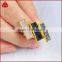18k yellow gold-plated base metal ring with long rectangle rose gold druzy stone