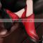 Stylish ladies red leather designer wine red pretty brush color skin women boots