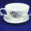 Porcelain Cappuccino Set, Coffee Cup and Saucer, Capacity of 330ml