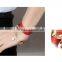 fashion zinc alloy 3 wrap key lock leather bracelet