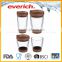 Double Wall Resist High Temperature Promotional Custom Cafe Latte Glass Cup