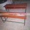 High Quality Classroom Study Table, White Metal Frame Double School Desk and Bench