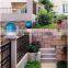 Wall and fence decorative leafy blue solar led crystal magic ball light outdoor