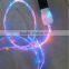 Double color Micro LED USB Cable with running led light