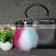 13cm genuine whole fox fur ball for bag/car keychain handmade fox fur ball poms key ring wholesale