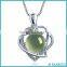 Wholesale 925 Sterling Silver Rose Quartz Necklace ,Micro Pave CZ Crystal Heart-Shaped Pendant Necklace