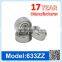 633 ZZ RS Miniature Ball Bearing Deep Groove Ball Bearing