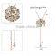 Glitter Multi Colors Crystal Flower Pendant Long Chain Tassel Necklace Jewelry For Women