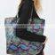 Leather Double Handle Snake Embossed Shopper Bag