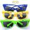 High quality colorful plastic sports sunglasses with hollow out thin mirror legs