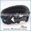 Black Survival Metal Alloy Buckle Paracord Bracelet With Logo