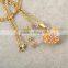 European fashion style heart shape orange beads micro diamonds jewelry set