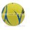 yellow color machine stitched pu matte size 5 football